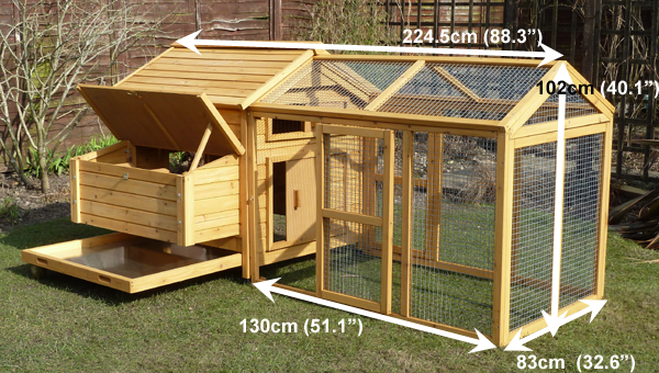 Devon hen house with run measurements